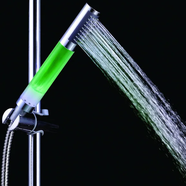 LED Shower Head Spray Heads Colorful Self-color Temperature Led Round Hand For Home Kitchen Barthroom | Обустройство дома