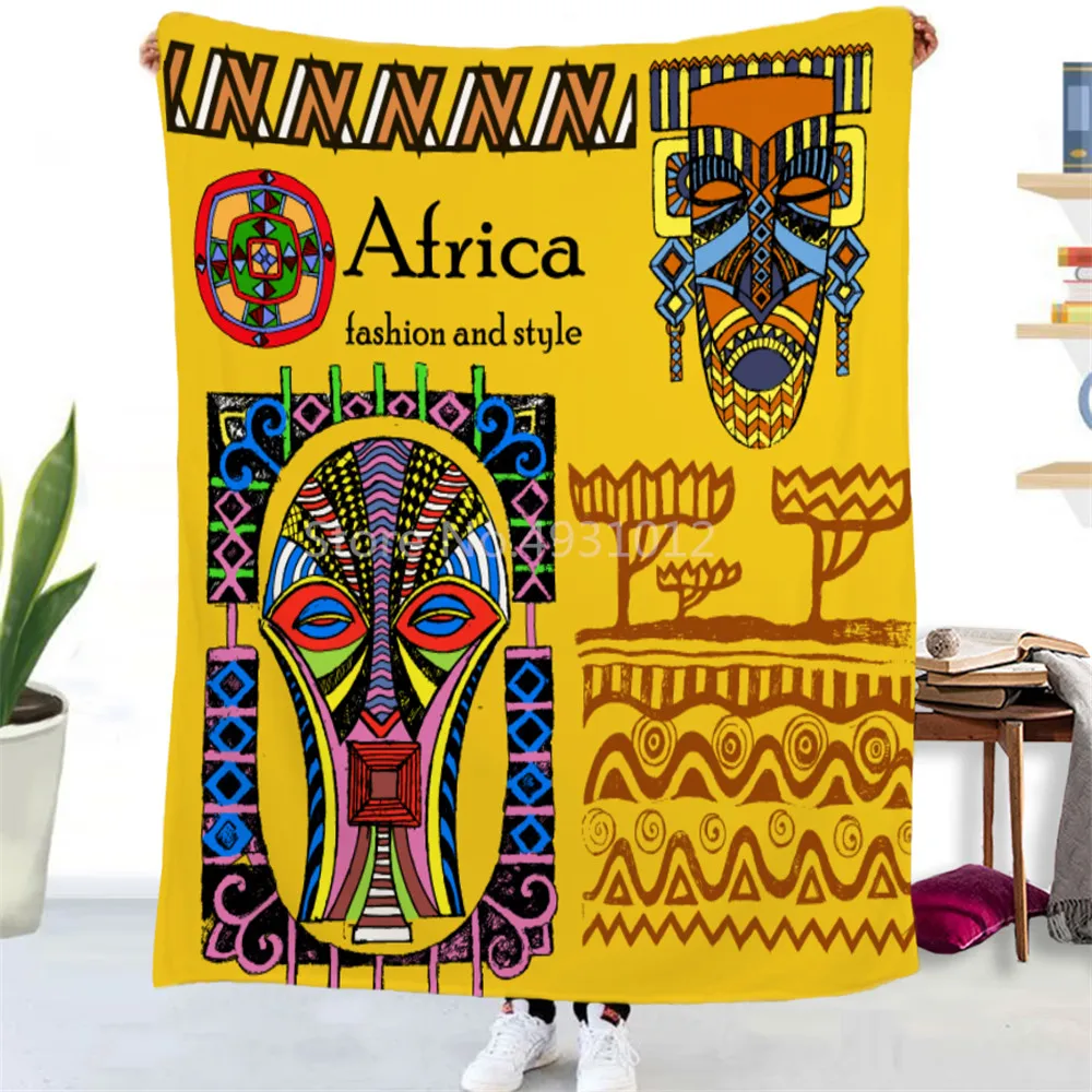 

New African Woman Tribal Print Super Soft Blanket Sofa Bed Car Portable 3D Blankets Personalized Home Textile for Children