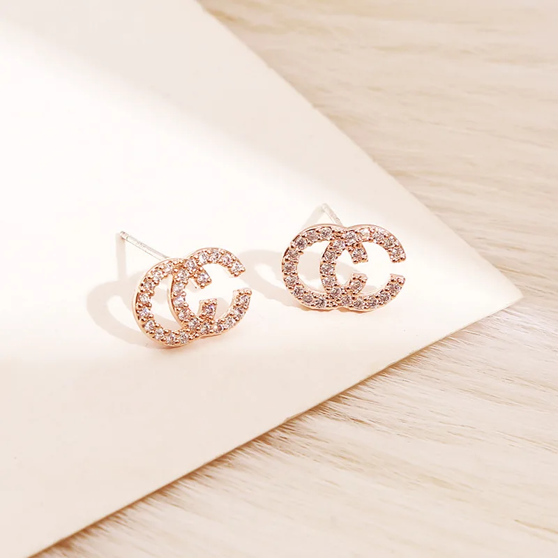 Модные двойные серьги C для женщин роскошные высококачественные креативные