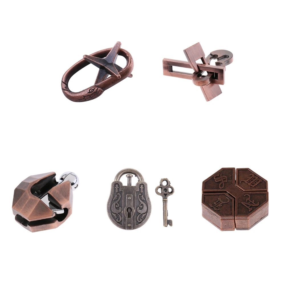 

5 шт. металлические головоломки мозга, распутывание, IQ тест, развивающая игрушка, игра, вызов для детей, подростков или взрослых