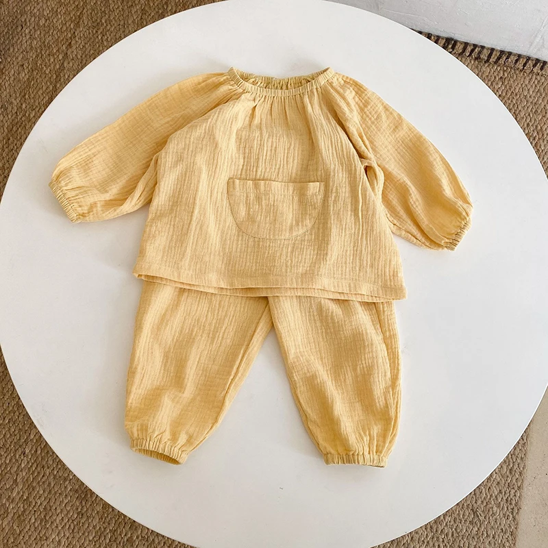 

Keelorn Kids Pajamas Sets 2021 New Spring Cotton Boys Girls Sleepwear Suit Long Sleeve Korean StyleChildren Pajama 2-6T