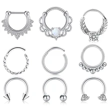 1Pcs Septum Rings Hoop Nose Ring Horseshoe Stainless Steel Cartilage Earrings Hoop Helix Tragus Septum Piercing Jewerly Sean