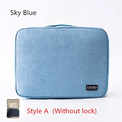 A-Sky Blue Mihawk большая Вместительная дорожная Сумка для документов, паспорта, ID, кредитных карт, кошелек, держатель для наличных денег, органайзер, чехол, коробка с кодовым чехлом, принадлежности - Цвет: A-Sky Blue