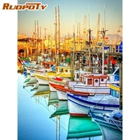 ruopoty boat paint by numbers landscape on canvas painting kits diy oil painting by numbers 40x50cm frameless handpainted home d