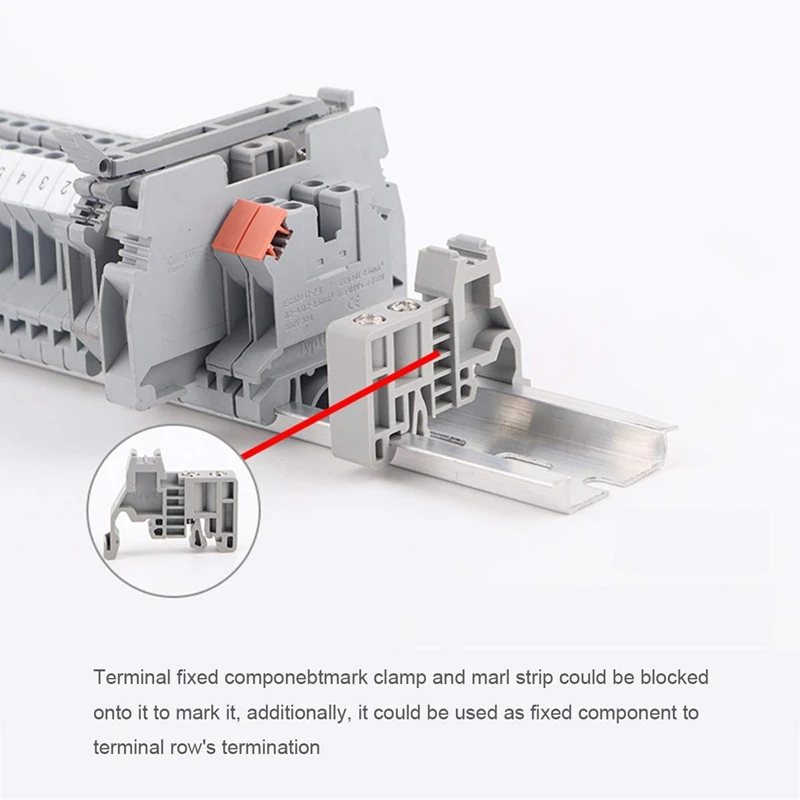 Top-DIN Rail Terminal Blocks Kit Terminal+Ground Blocks+Aluminum Rail+End Brackets+End Covers+Jumpers Kits | Инструменты