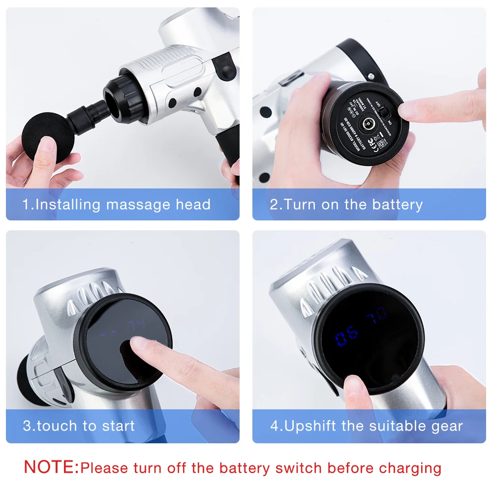 3300об/мин Электрический мышечный массажер стимулятор фасции массажный пистолет