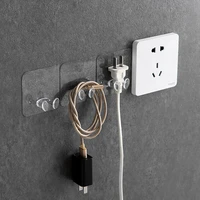 transparent wall hanging storage hook power plug socket bracket household bathroom accessories