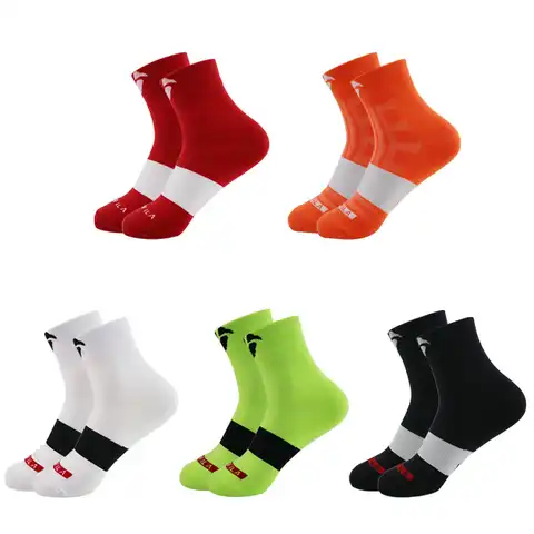 Новые велосипедные носки для мужчин и женщин, мужские спортивные носки с защитой от пота для бега на открытом воздухе, велосипедные носки, н...