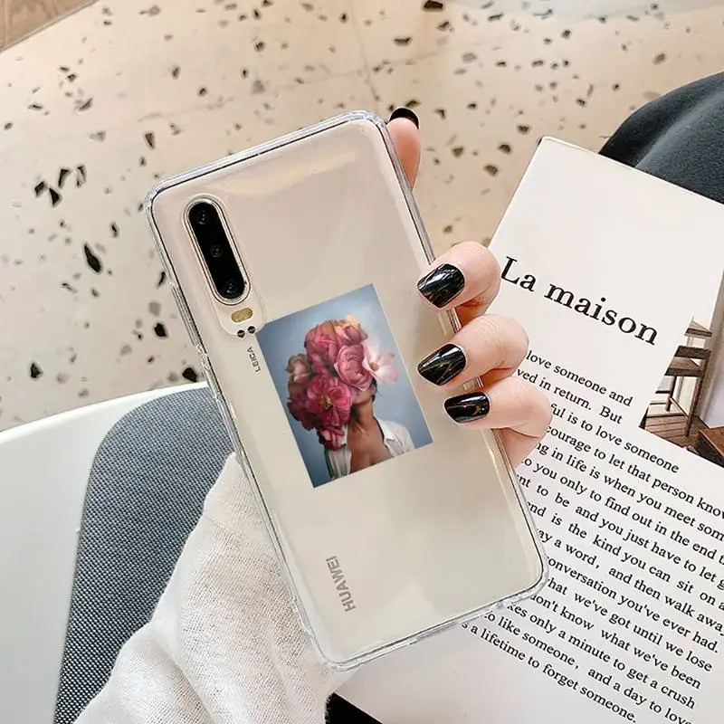 

design flowers women paint Phone Cases Transparent for Samsung A71 S9 10 20 HUAWEI p30 40 honor 10i 8x xiaomi note 8 Pro 10t 11
