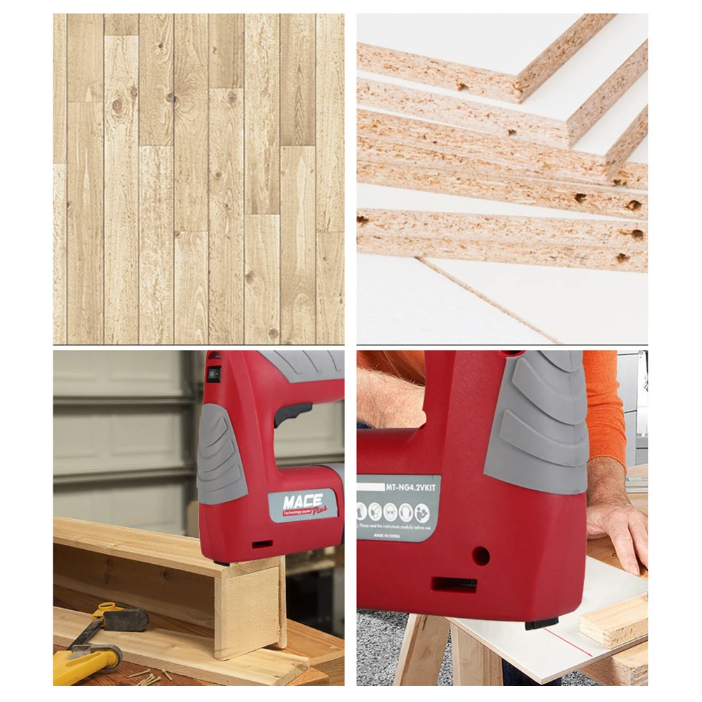 

Portable Stapler 4.2V USB Rechargeable Lithium Battery Cordless Electric Nail Gun Straight/Square Staple Gun Woodworking Tool