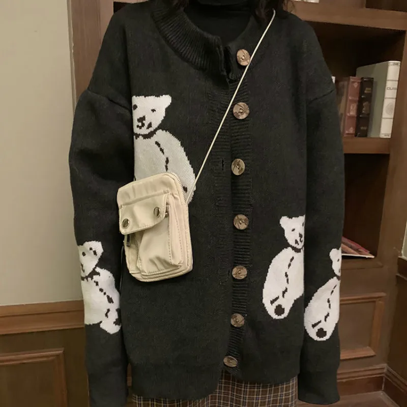 Весенний свитер 2021 корейский стиль женская винтажная одежда кардиганы с