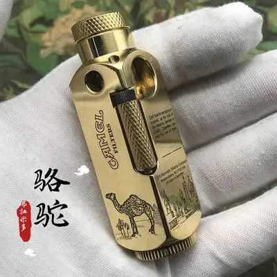 DIY Творческий латунь 5 лицо резные масла жидкости Зажигалка коллекция Винтаж керосин зажигалки для мужчин подарок - Цвет: 14