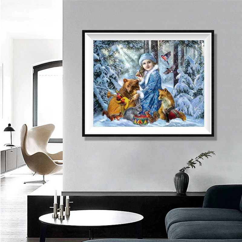 АБ Дрилл Вышивка Полная 5D Самостоятельная алмазная роспись крестом Милая девушка 30х40 Круглая ручная художественная декорацияКисточка Глиттером.