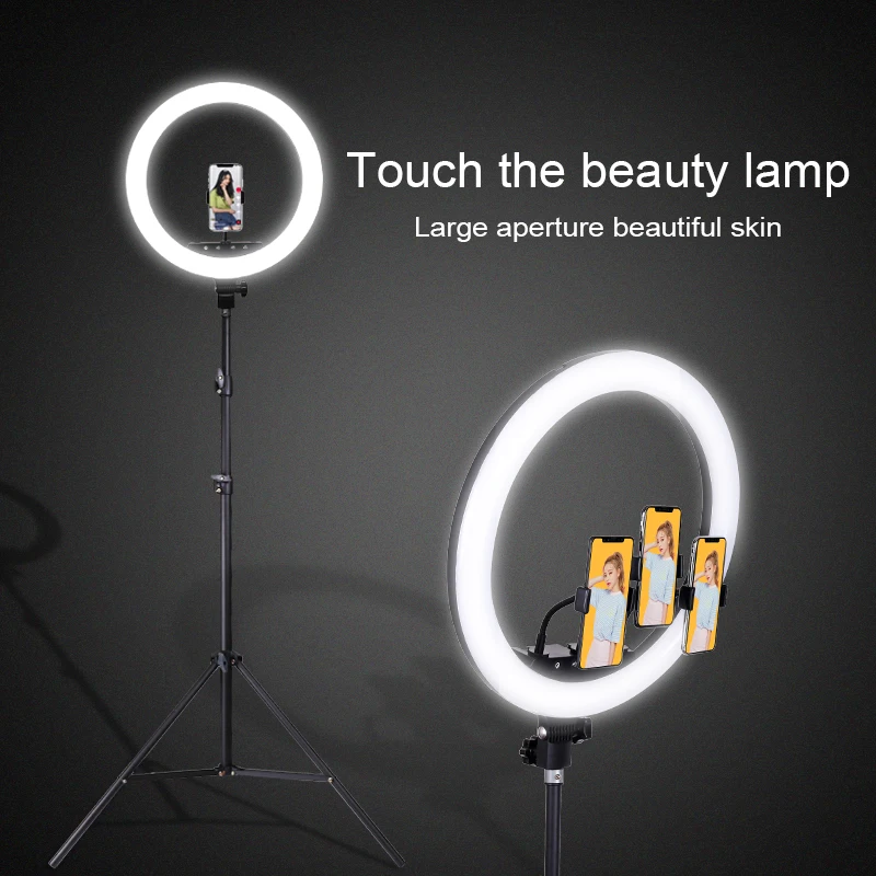 Большой кольцевой светильник 18 дюймов для селфи держатель телефона 3 1 шт. Трипод