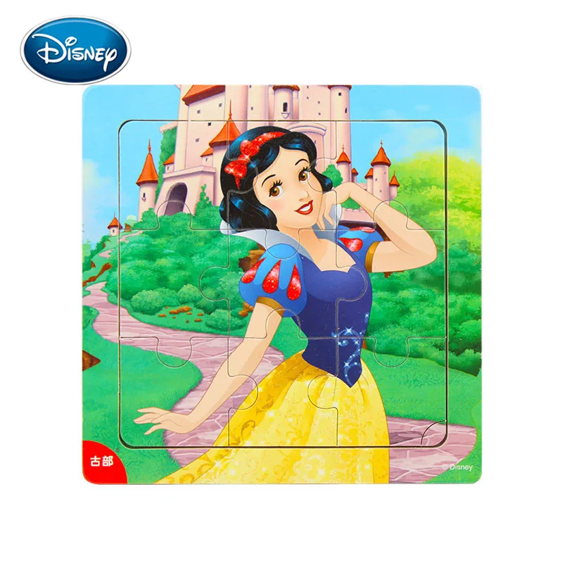 Disney 9 шт/16 шт Белоснежка/София/Микки Минни/замороженная Романтика деревянная коробка головоломка 2-3-4-5 лет детская головоломка