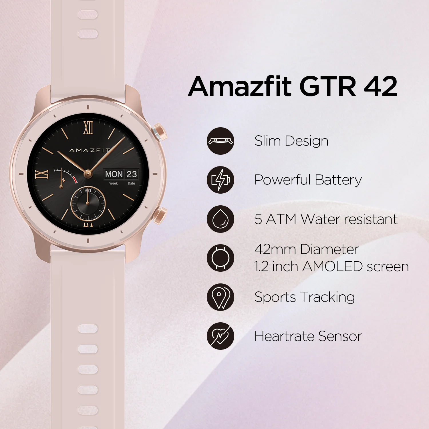Оригинальная глобальная версия Amazfit GTR 42 мм Смарт часы 5ATM водонепроницаемые 12