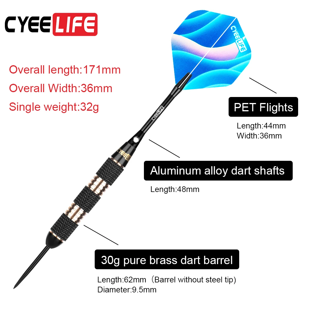 Дротики CyeeLife 30 г профессиональные со стальными наконечниками с алюминиевыми