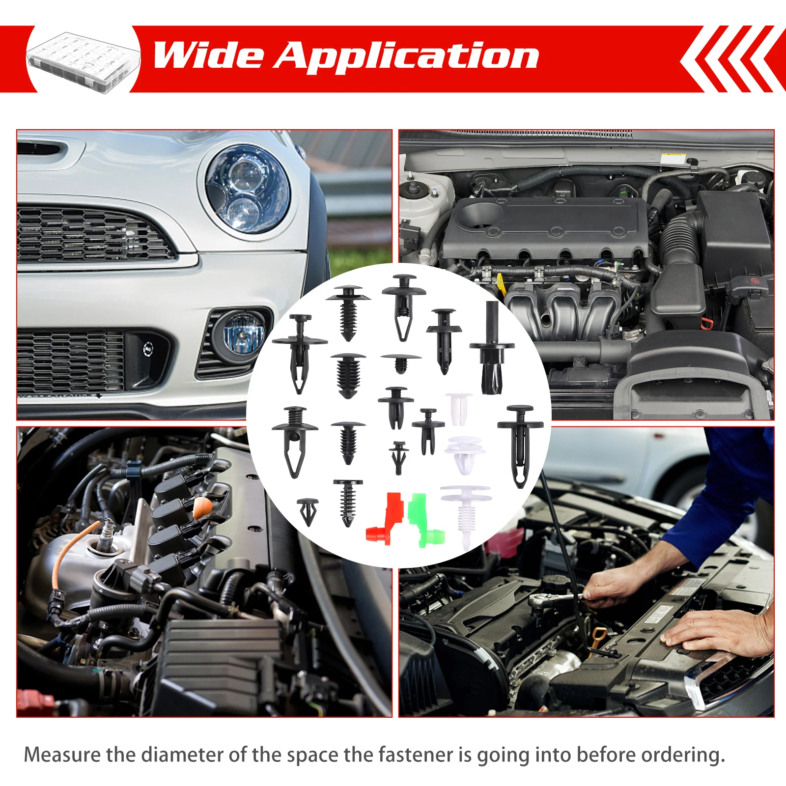 

426PCS Retainer Clips Kit with Remover 19 Most Common Sizes Nylon Car Body Clips Replacement for GM Ford Toyota Honda Chrysler