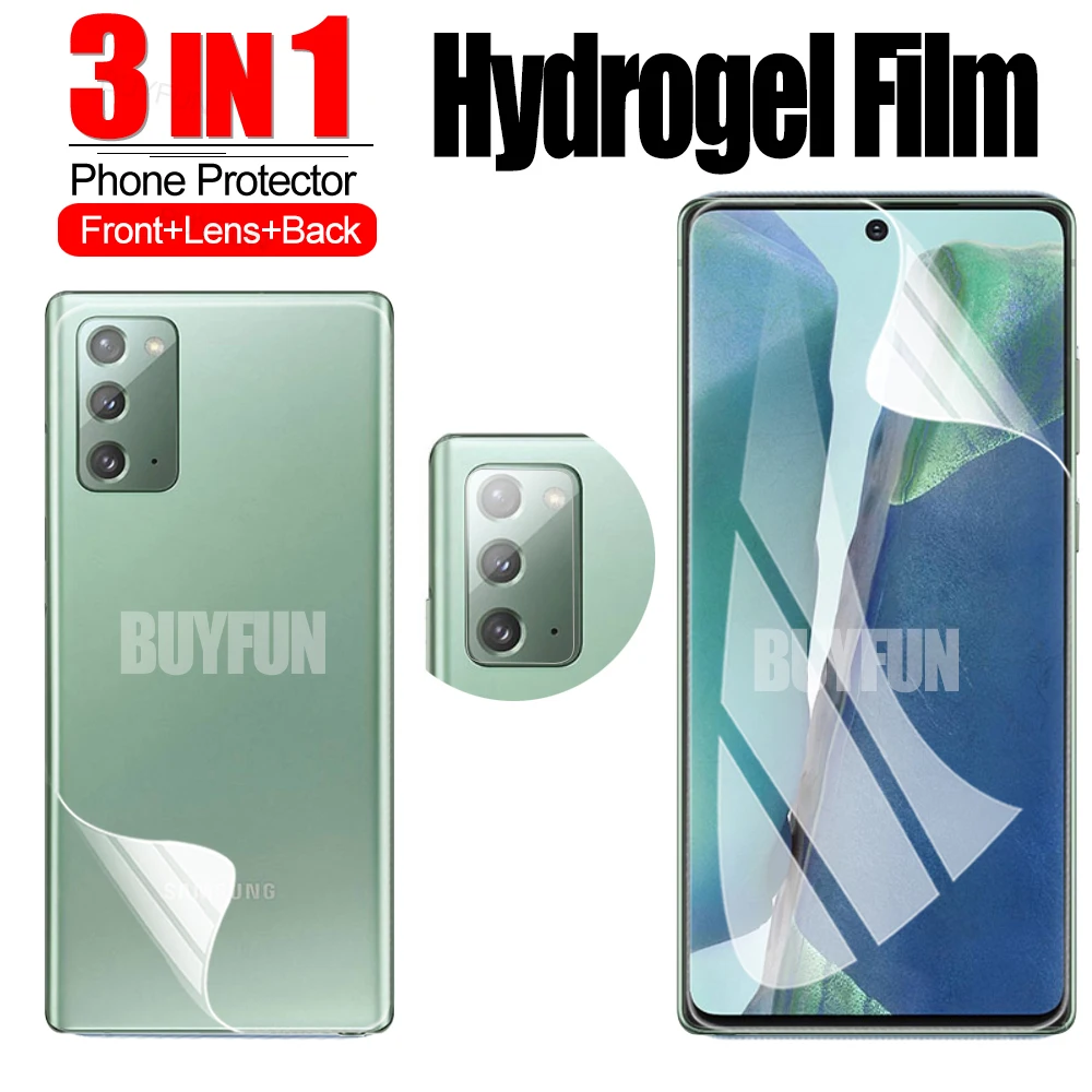 

Гидрогелевая пленка 3 в 1 для Samsung Note 20 Ultra, Защитное стекло для экрана и камеры, для Samsung Galaxy note 10 plus lite