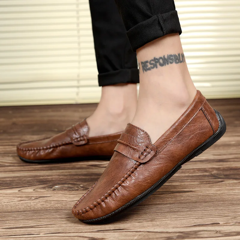 

Men's Casual Leather Shoes Men Casual Sport Shoes Leisure 2020 New Breathable Fashion Sneakers Zapatos Informales De Hombre