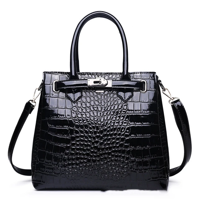 

Fashion Crocodile Pattern Ladies Buckle Handbags 2021 Luxury Handbag Women Bags Designer Large Capacity Women Shoulder Briefcase