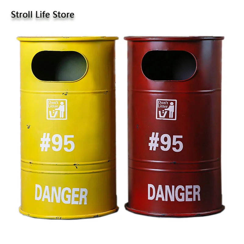 Американские ретро корзины для мусора металлическое рандомное промышленное