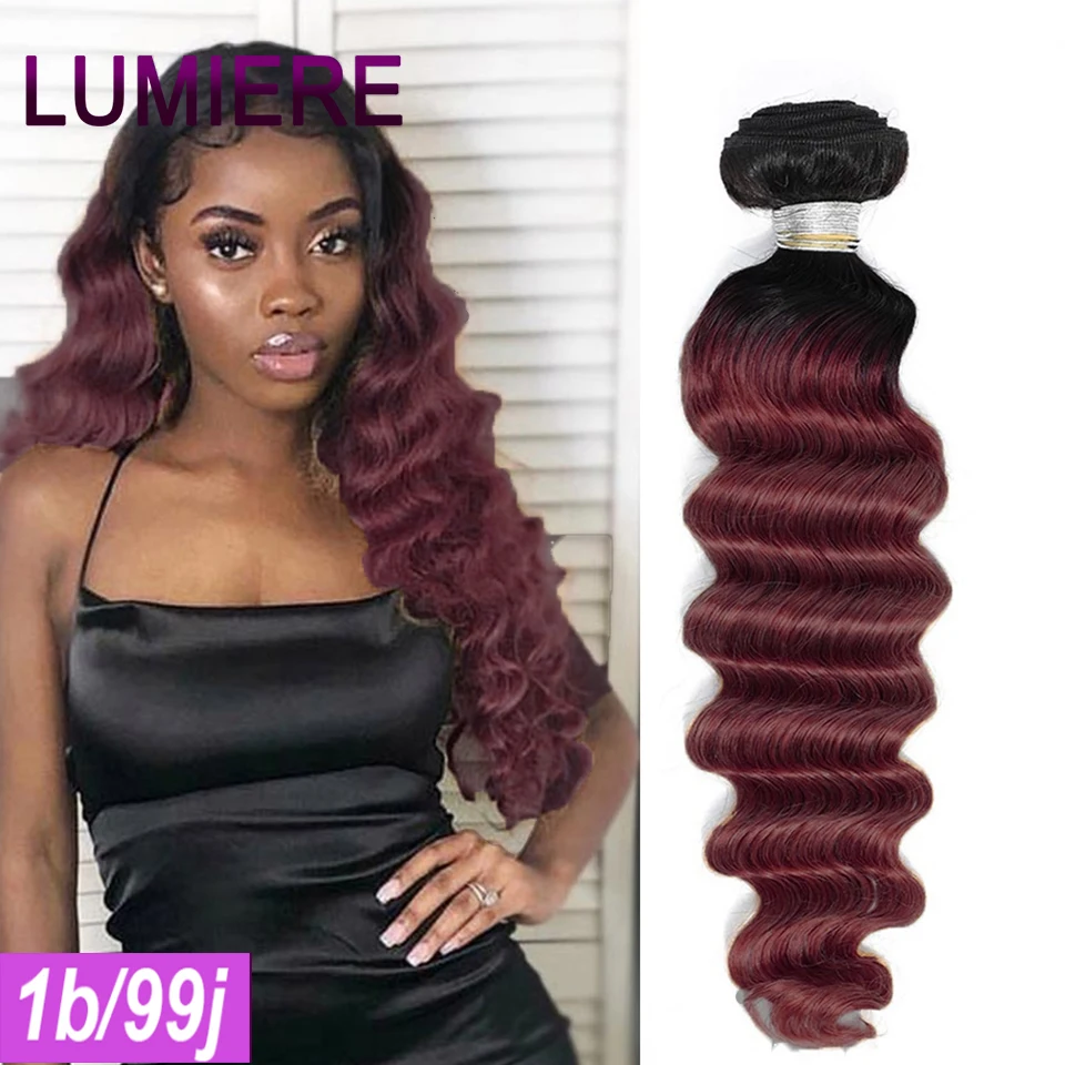Ombre Loose Deep Wave Bundles with Closure Peruvian Hair Frontal Remy 100% Human Clousure Lumiere | Шиньоны и парики