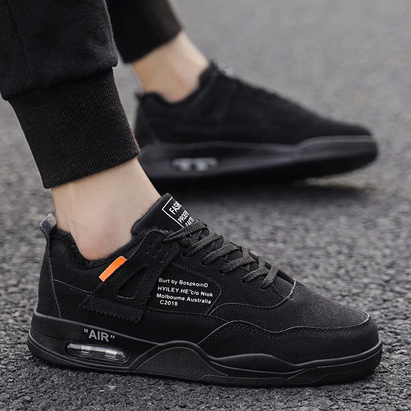 Осенне зимняя Уличная обувь с бархатной подушкой повседневная мужская низким