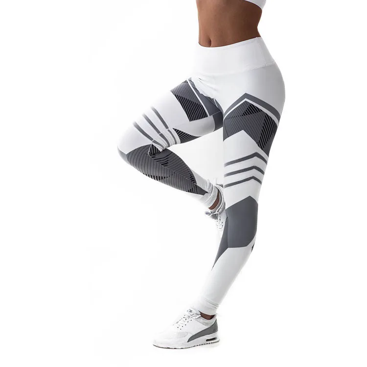 white pants Бесшовные геометрические узоры одежда для фитнеса, тренажерного зала женские, для спорта, йоги тренировки фитнес набор спортивная одежда для женщин спортивная одежда - Цвет: white pants