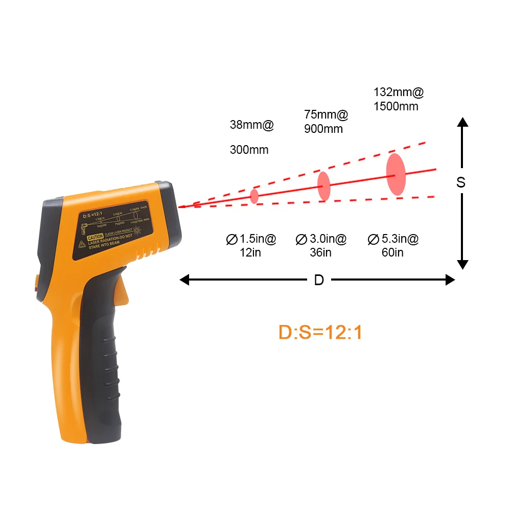 Ручной бесконтактный инфракрасный термометр цифровой ЖК дисплей лазерный
