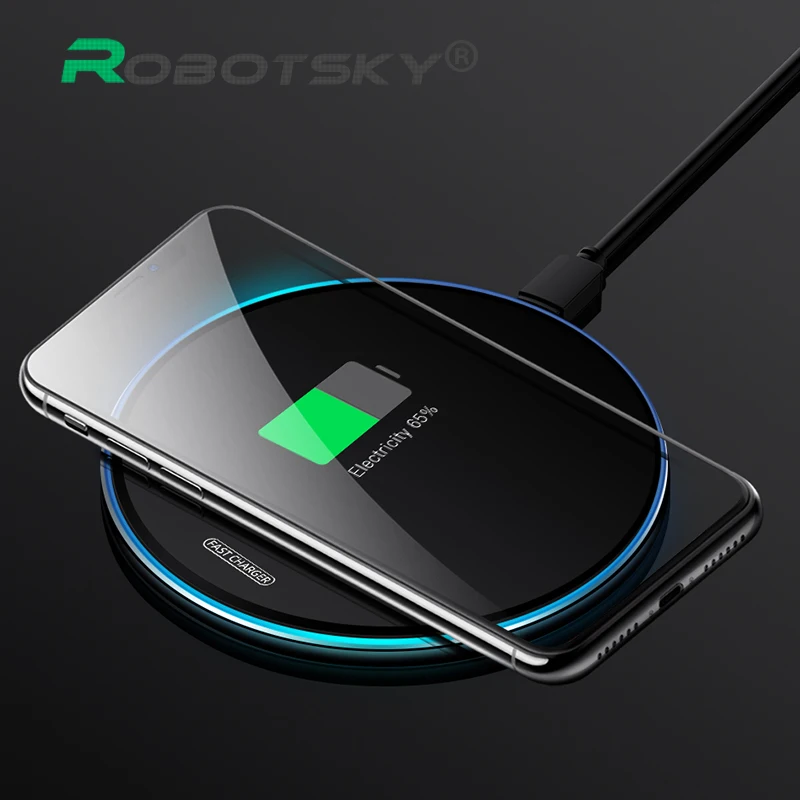 10 Вт Беспроводное зарядное устройство быстрая зарядка зеркальный коврик USB для