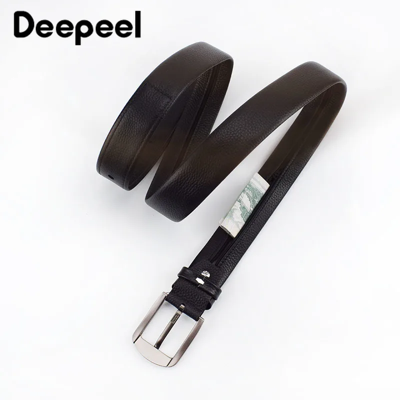 Ремень Deepeel мужской из воловьей кожи 1 шт. 110-130 см на молнии | Аксессуары для одежды