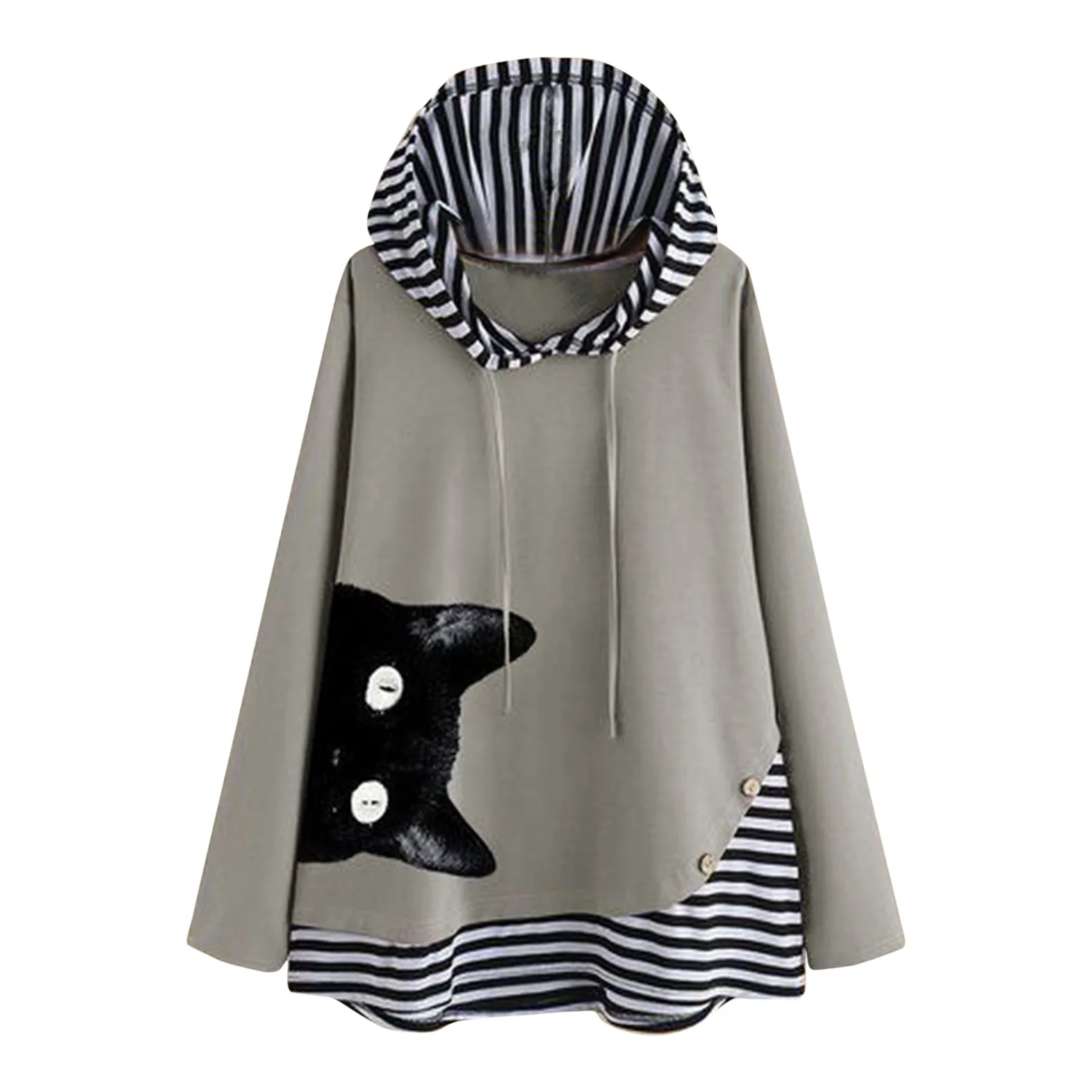 

Толстовка женская с капюшоном, асимметричным подолом и длинным рукавом