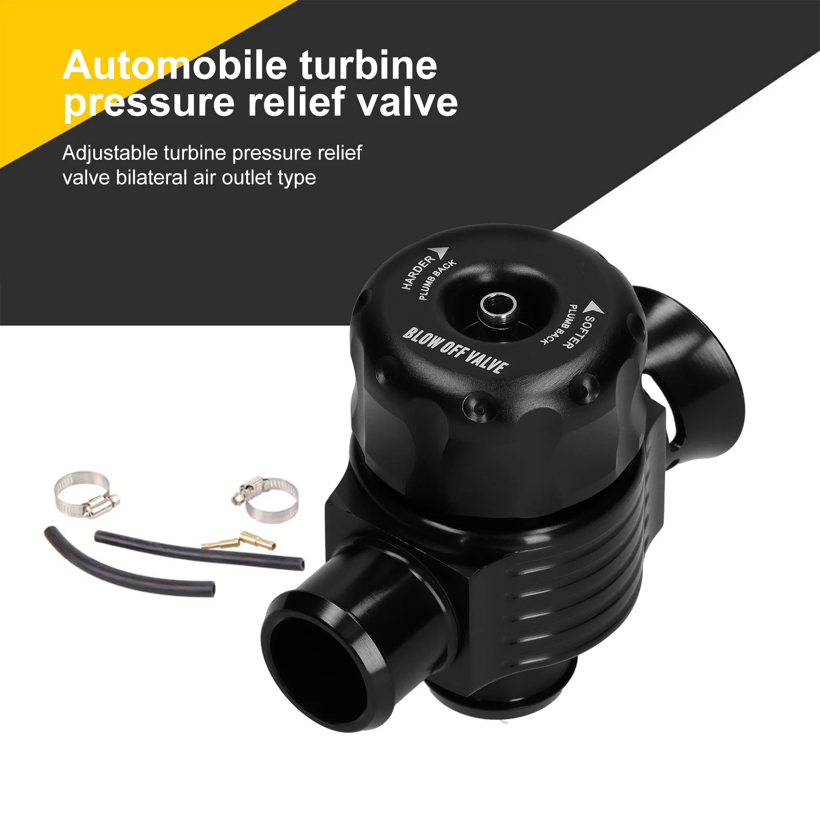 

Car Engine Turbo Blow Off Valve Adjustable Black Car Dump Valve 25MM/0.98Inch Connector Car Replacement Waste Gate Actuator