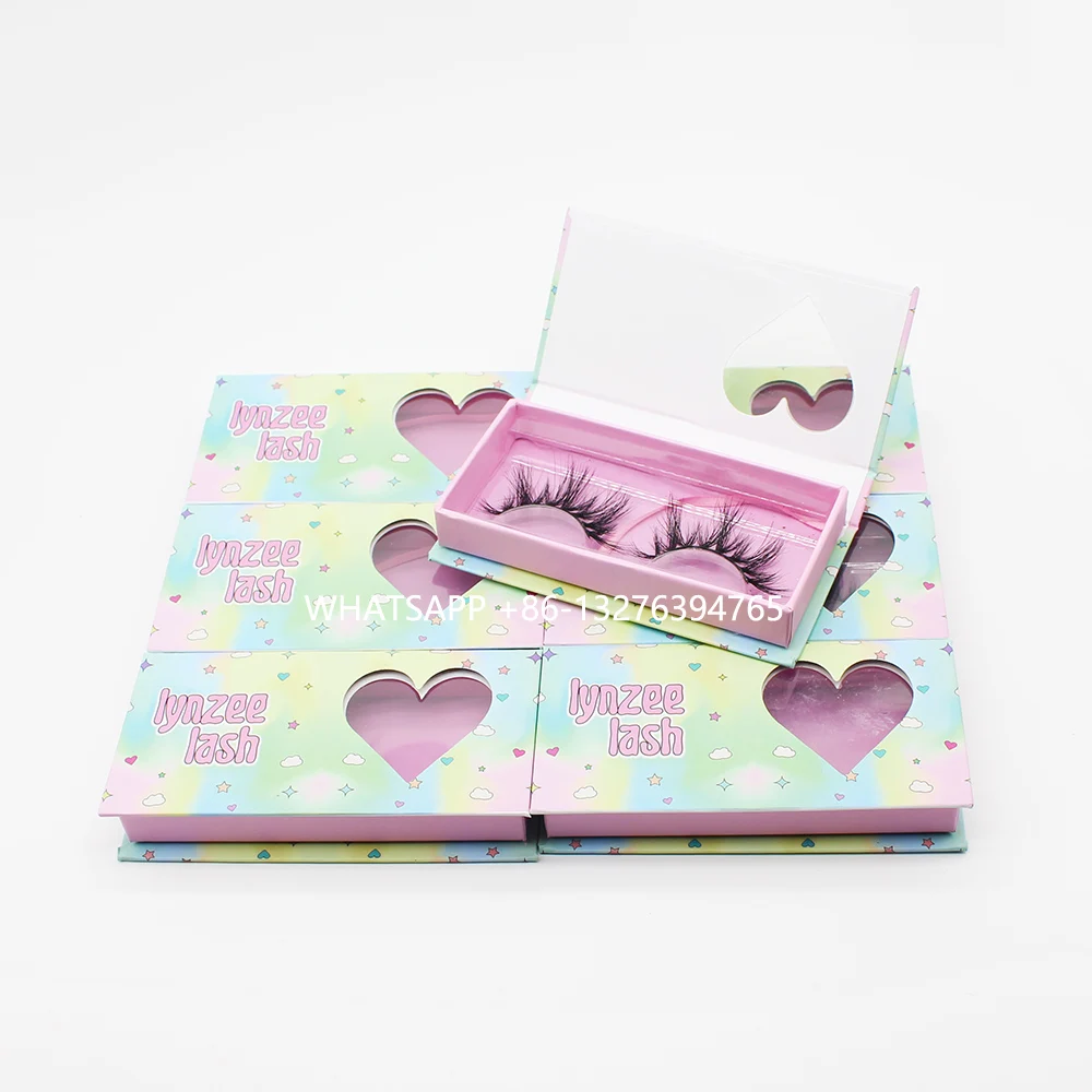 

Sweet Cartoons Style Mink Eyelash Boxes Custom Lashcase Packaging With Logo Professional Designer 15mm 20mm 25mm Mink Lashes