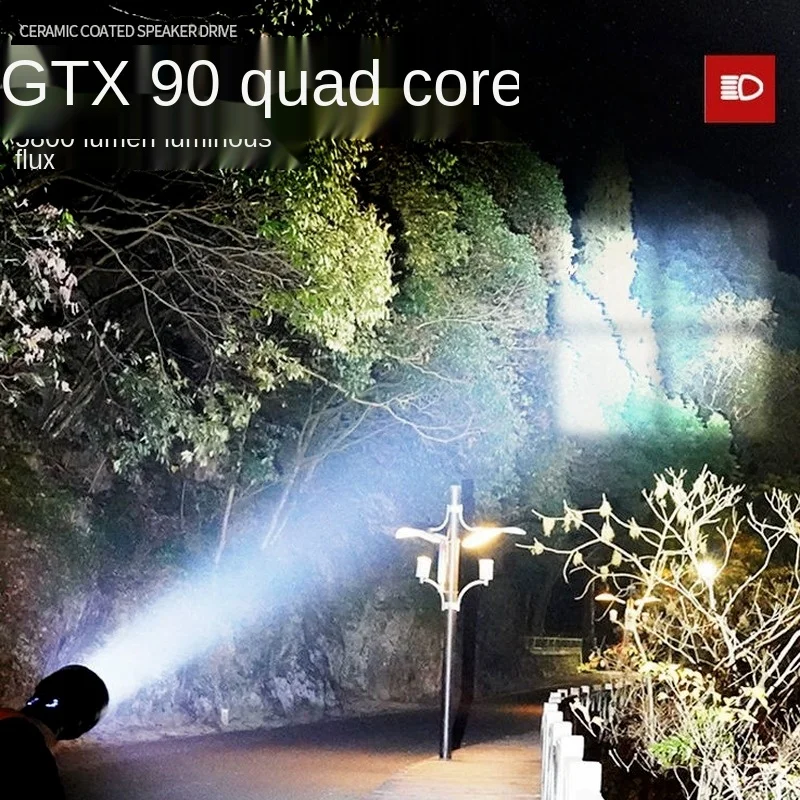 quad core led flashlight strong light rechargeable lantern super bright small special forces outdoor multi functional spotlight free global shipping