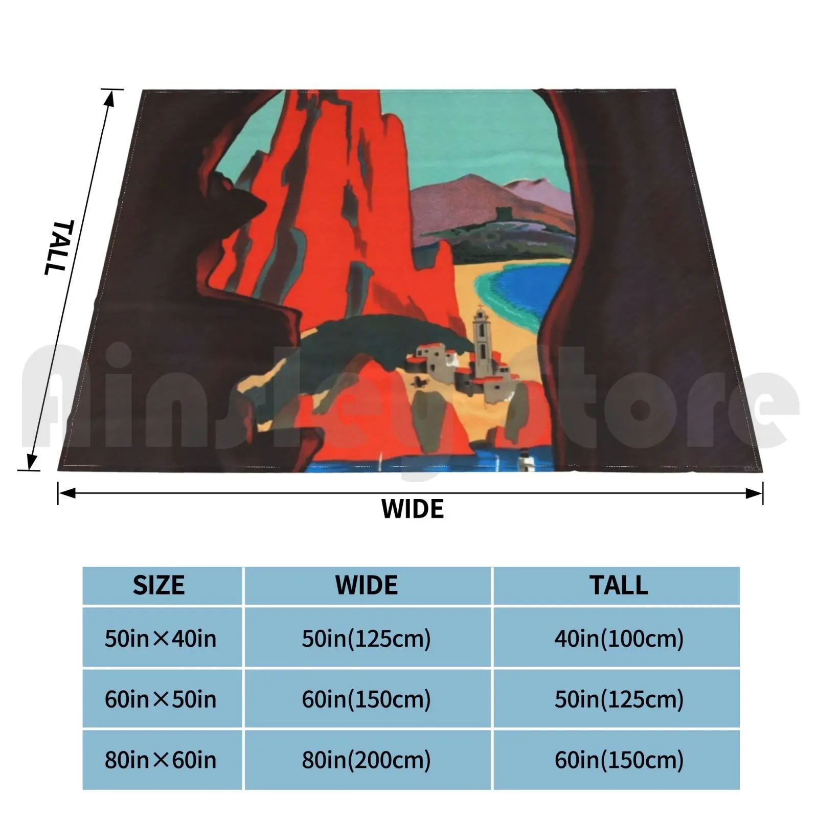 Винтажный постер для путешествий на заказ одеяло из Франции франкрейха Корсики