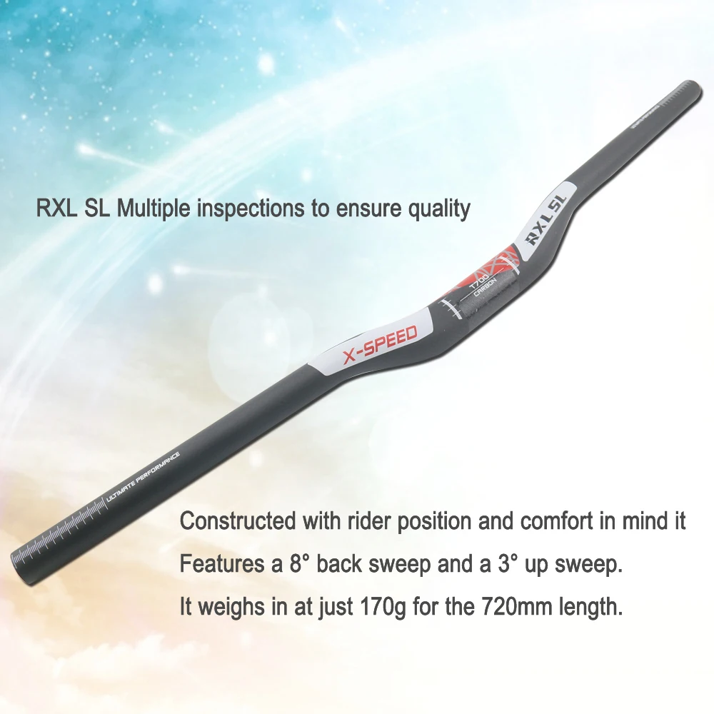 RXL SL руль для велосипеда Mtb 31 8 мм горного углеродный 3K матовый красный 680/700/720/740/760