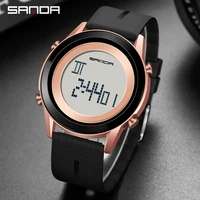 sanda mens watch sports trend led electronic wristwatch simple shockproof abs case student women ultra thin digital watch 2021