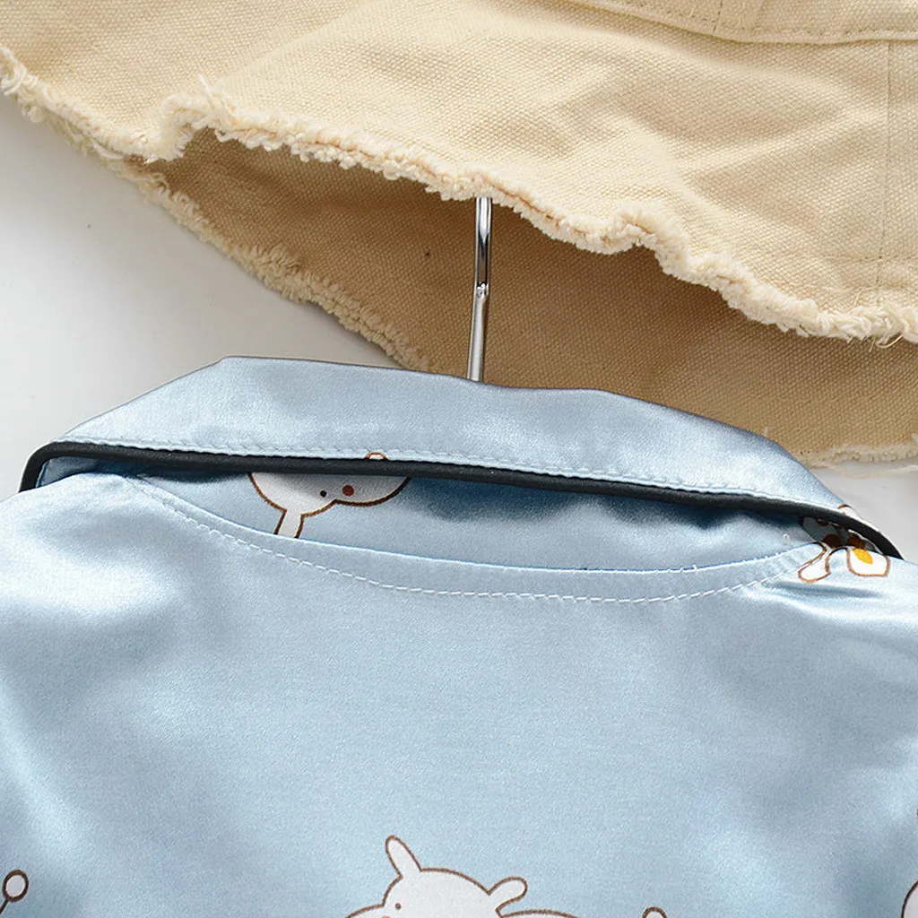 Детские повседневные пижамы комплект одежды для мальчиков и девочек мультяшная