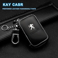 new high grade leather car keychain key bag multi function wallet case for peugeot 107 108 206 207 308 307 407 408 508 3008 2008