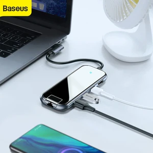 Baseus мульти usb хаб type C к HDMI RJ45 USB3.0 адаптер питания для MacBook Pro Air Dock 6 портов USB C usb разветвитель Hab переходник для компьютера