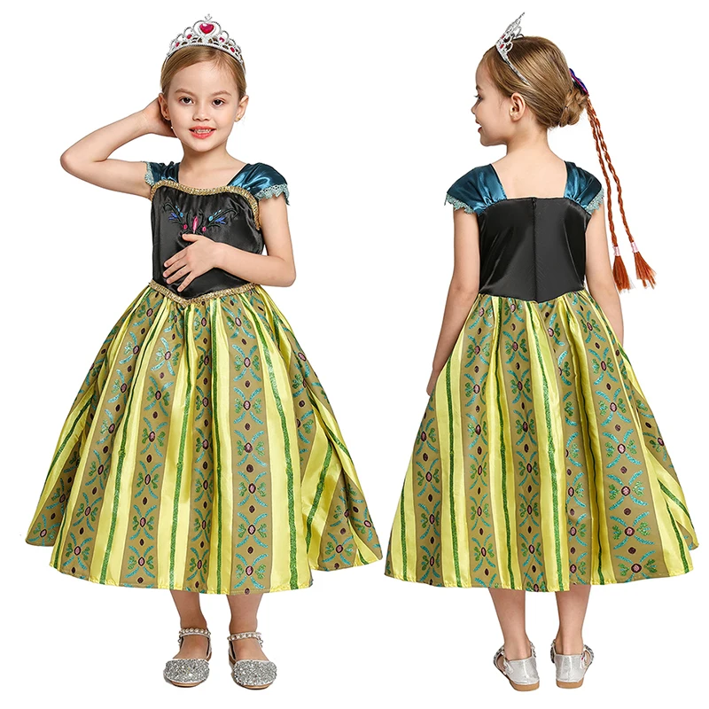 Лидер продаж платье Elza для девочек Детский костюм принцессы Снежной Королевы