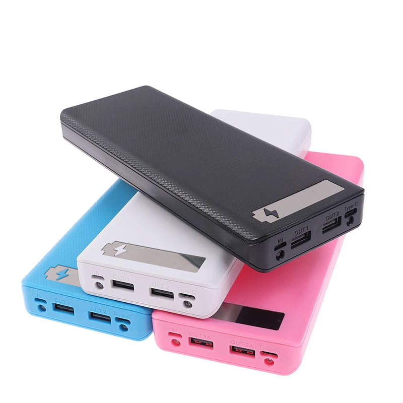 10*18650 Мощность банк чехол Dual USB с цифровым Экран дисплея мобильный телефон