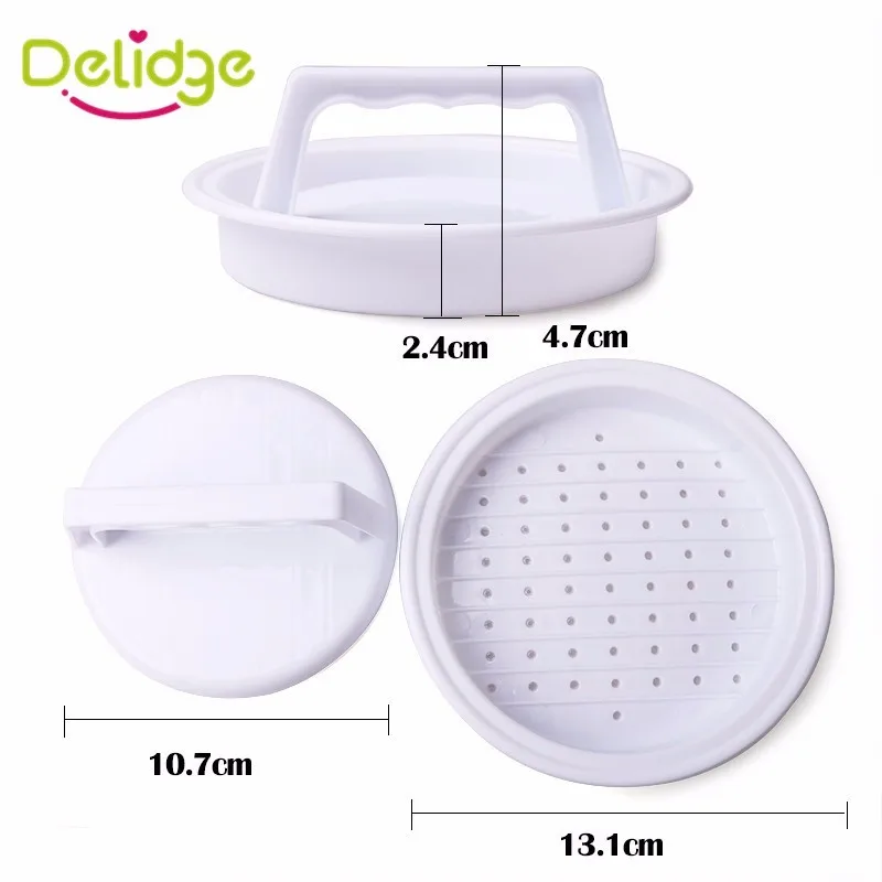 1 Set Hamburger Meat Press Patty Mould Grill Beef Burger Maker Mold DIY Food-Grade Plastic Kitchen BBQ Tool Sell like hot cakes | Дом и сад
