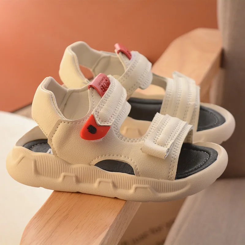 New 2020 Summer Velcro Boys' Shoes Korean Beach Shoes Lightweight Children's Sandals