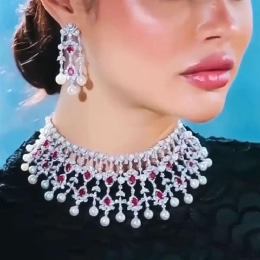 Женское Свадебное колье Siscathy, роскошное ожерелье, серьги, браслет, аксессуар для вечеривечерние