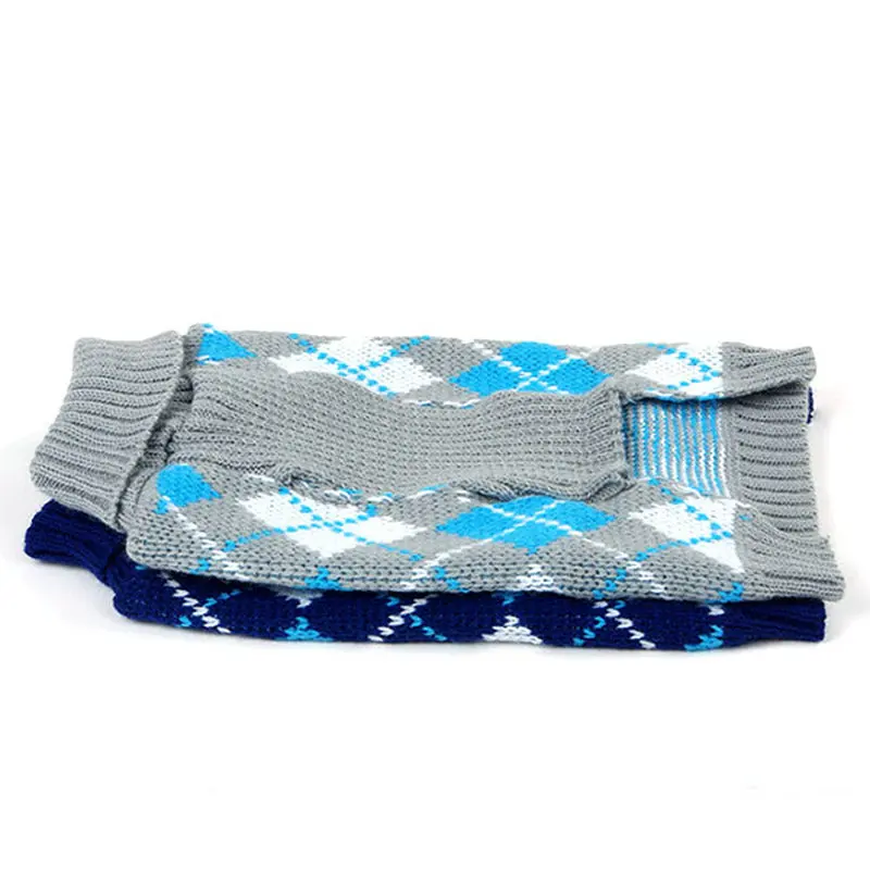 Трикотажное пальто в клетку для маленьких собак|Толстовки собак| |