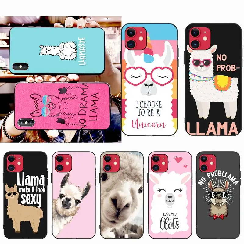 Чехол для телефона PENGHUWAN No Prob Lama Llama Alpacas черный чехол из ТПУ с корпусом iPhone 11 pro XS MAX