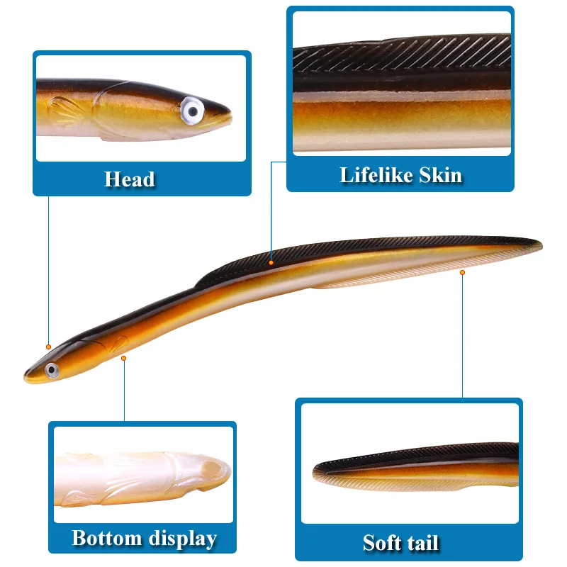 

Large electric eel soft bait 59.3g / 30cm soft eel bait fishing lure